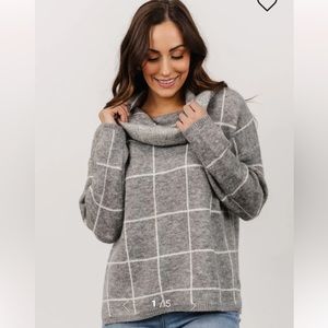 Baltic Born Gray Birmingham Funnel Neck Sweater NWT
